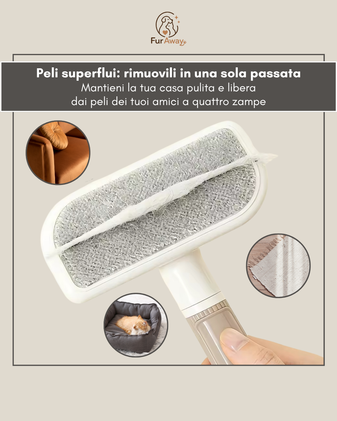 Spazzola 3 in 1 – Rimuove peli, scioglie i nodi e rispetta la pelle